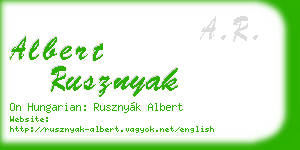 albert rusznyak business card