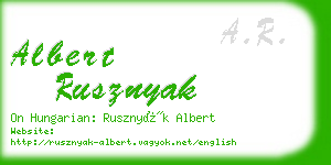 albert rusznyak business card